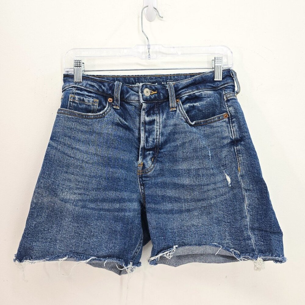 OLd Navy High Rise OG Straight Button Fly Cut Off Denim JeanS Shorts Size 6